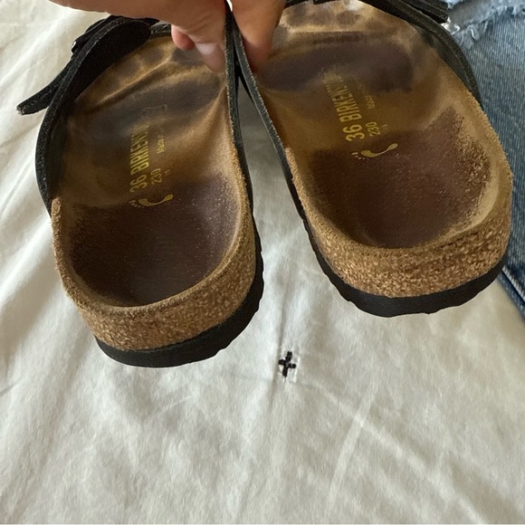 Birkenstock Black and Brown Leather Sandals Size 36 - Picture 4 of 5